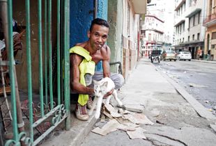 Man with a cat