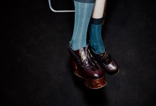 Blue Socks, Brown Shoes