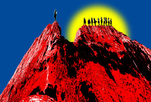 At the top