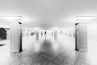 At the end of the corridor