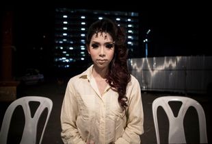 Katheoy - Thailand's Third Gender. Preparation for a beauty contest, Bangkok, Thailand.