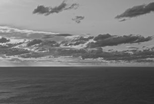 The horizon and the sky and cloud