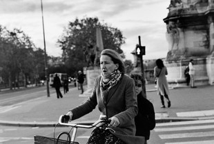 Mother and Daughter Cycling, Paris
