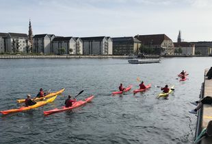 Kayaks in the harbour of Copenhagen