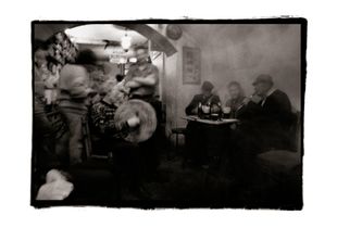 The Killoughery Brothers Paddy and John with Tom Curtin playing a late night session in Willie Daly's pub in Ennistymon County Clare Ireland.