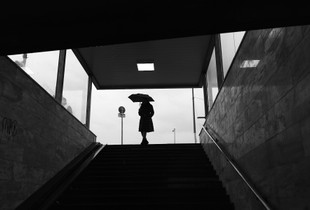 A lady with an umbrella