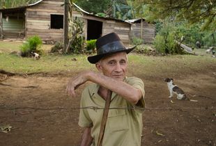 Farmer Luis Castillo in Cuba's Sierra Maestra mountains.