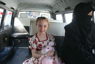 Girl in bus, Mount Qasioun