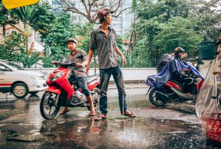 Monsoons, under a heavy rain