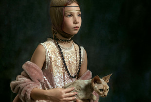 Young lady with the cat.