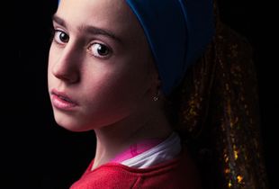 My daughter Camila as Vermeer's "Girl with a pearl earring"