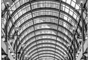 The view through the roof of the Crocker Galleria, San Francisco, CA