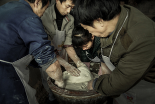 Knead flour