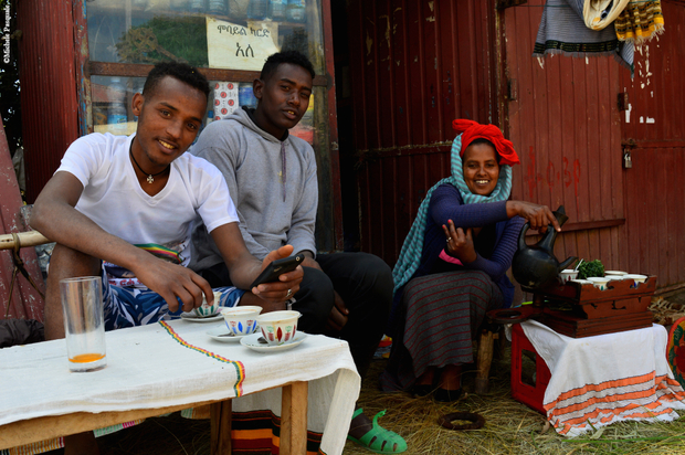 Coffee break with local family