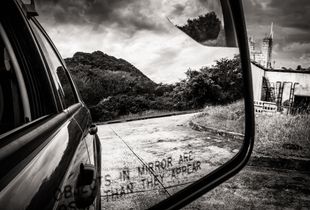 Streets of Statia, view of the moutain