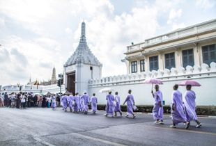 Monks Entering the Grand Palace. Bangkok, Thailand (4/2017)