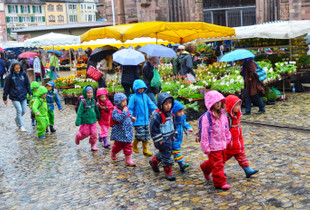 Child in rain