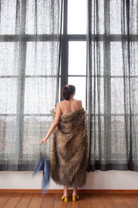 At the window