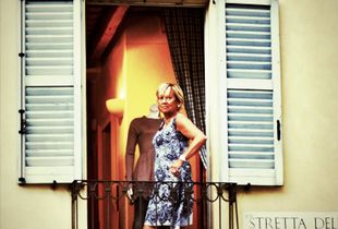 Lady at a balcony in Como
