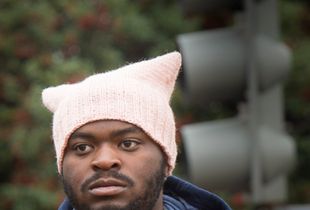 Man wearing Pussy Hat