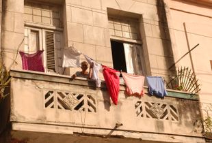 Havana, Cuba,  laundry day lady