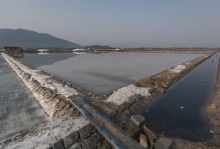 Empty Salt Field in Vietnam