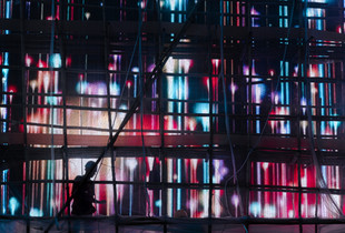 Night Bamboo Scaffolding