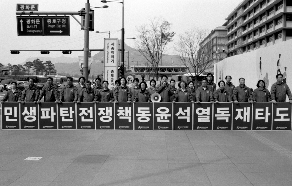 People in black and white