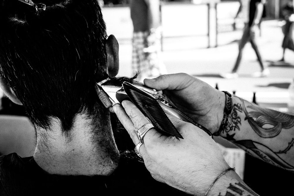 Barber on street