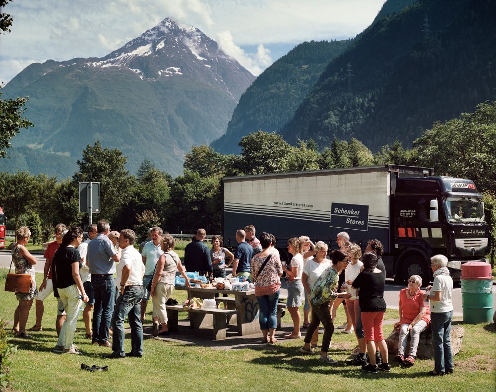 Taking A Break At A Motorway Rest Stop