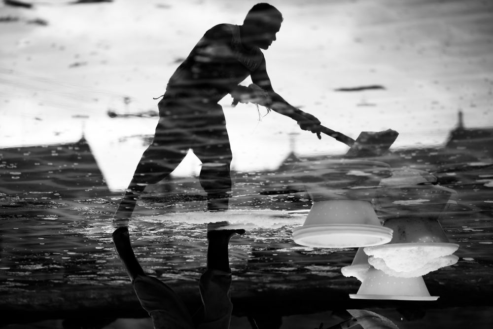 Reflection on the salt pans