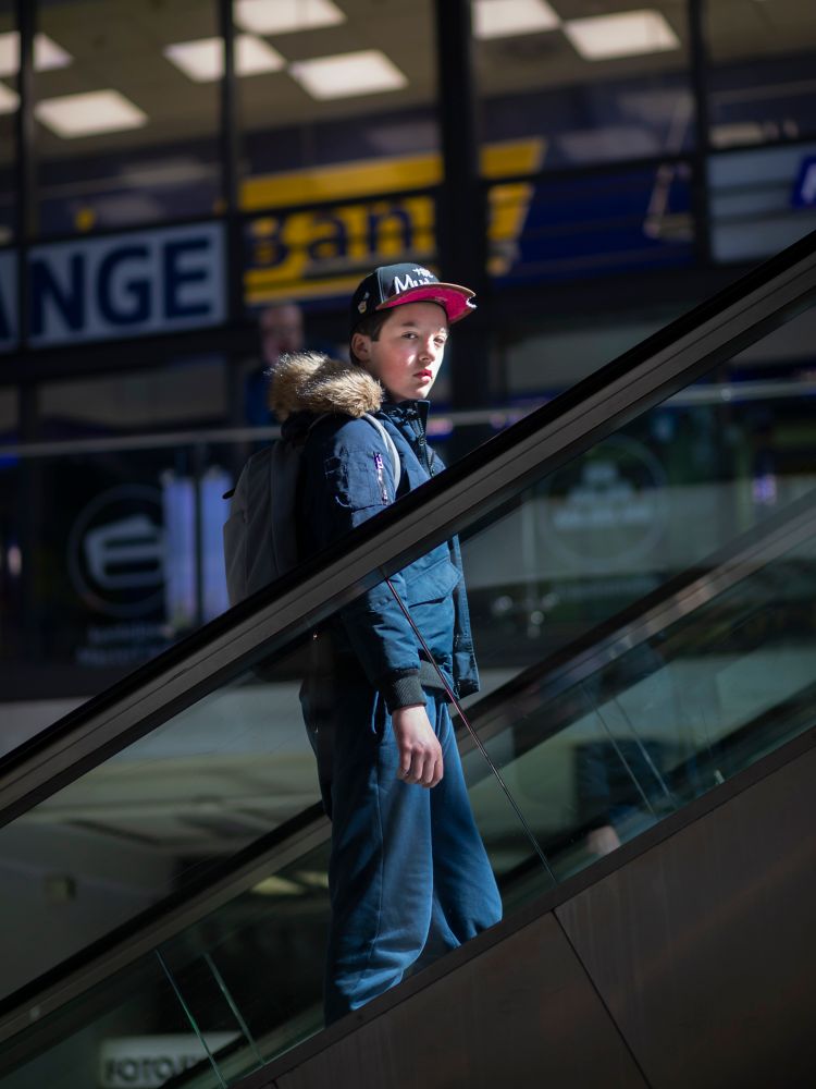 Street portraits during Corona lockdown in Nuremburg central station