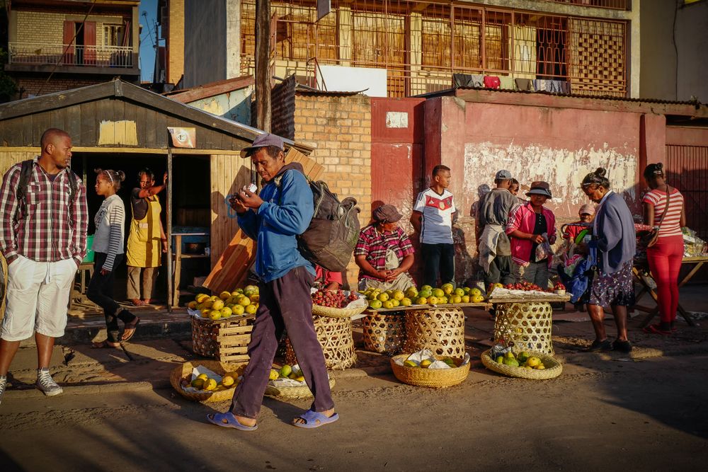 Antananarivo views through the window of a taxi