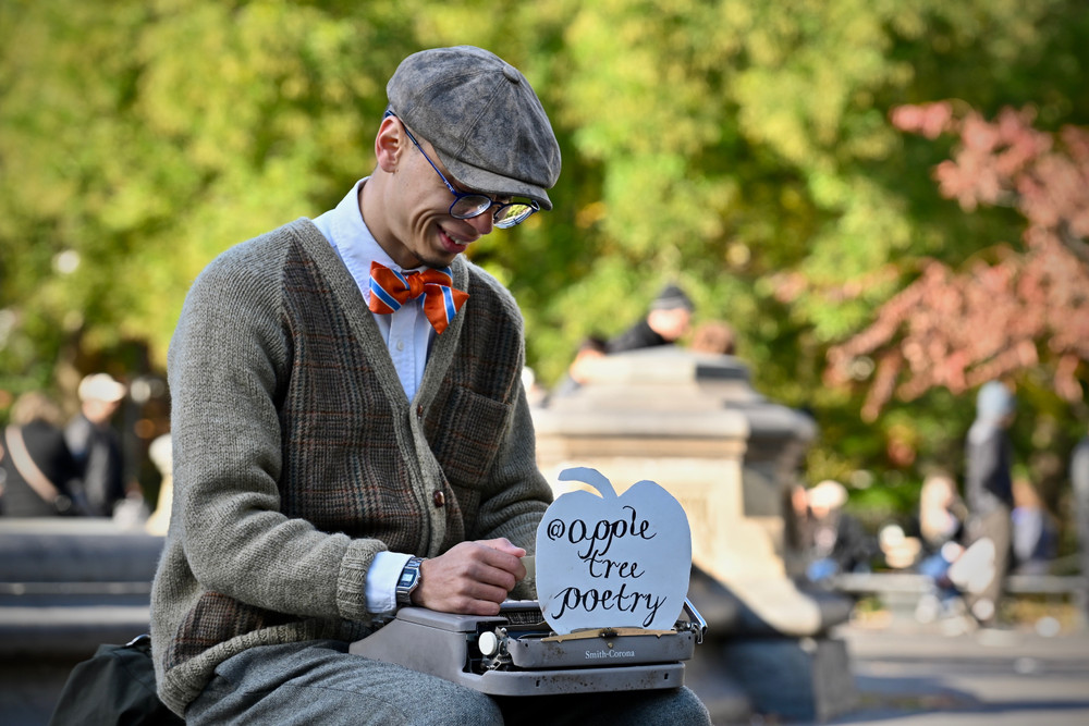 Once upon a Time there was an apple tree poetry and a poet in a park