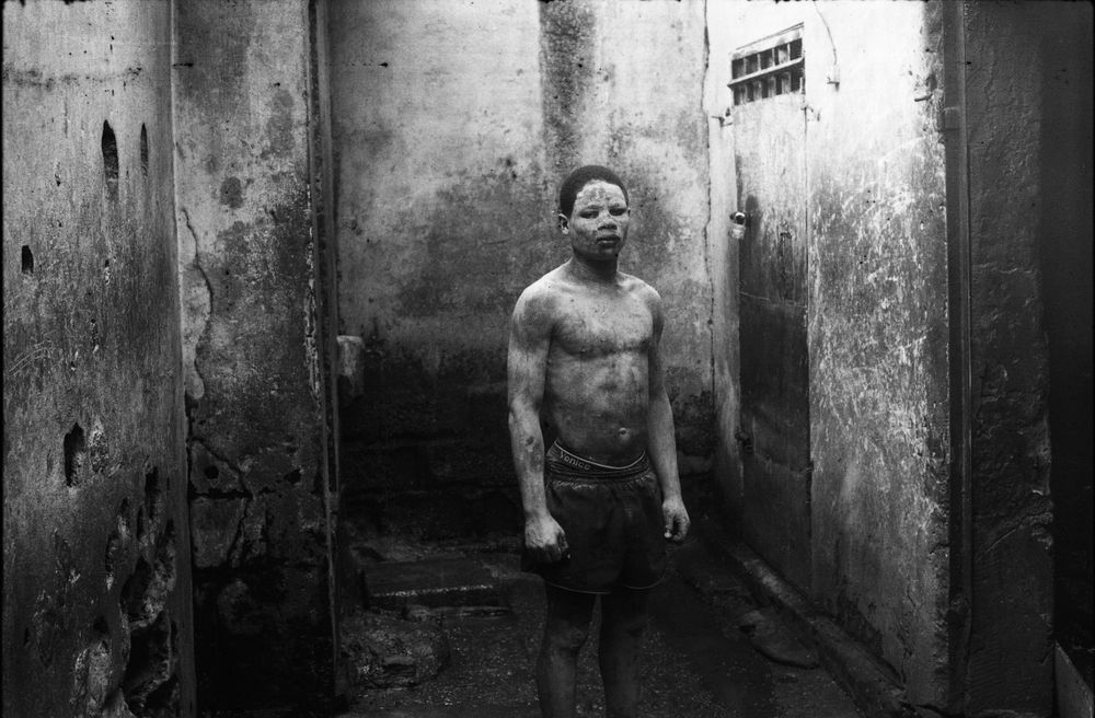 Street boy in the Central Prison of Douala