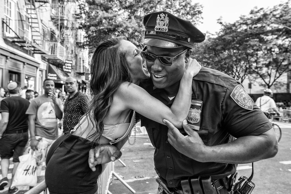 She got the kiss