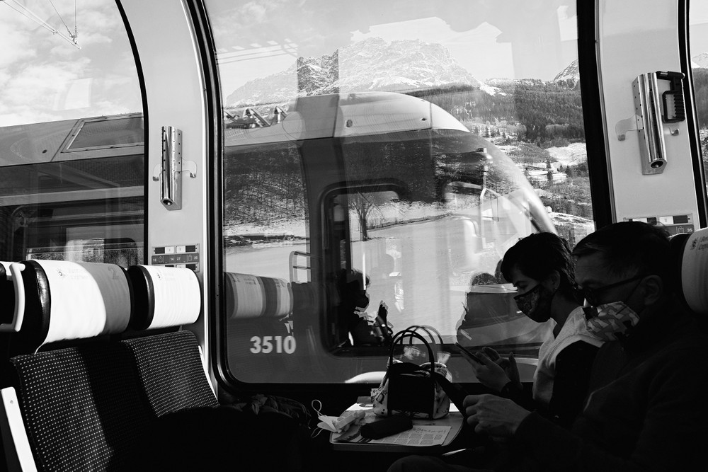 Radiography of a journey. Bernina Express from Tirano to St. Moritz