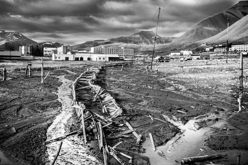 An abandoned town in the Arctic Circle