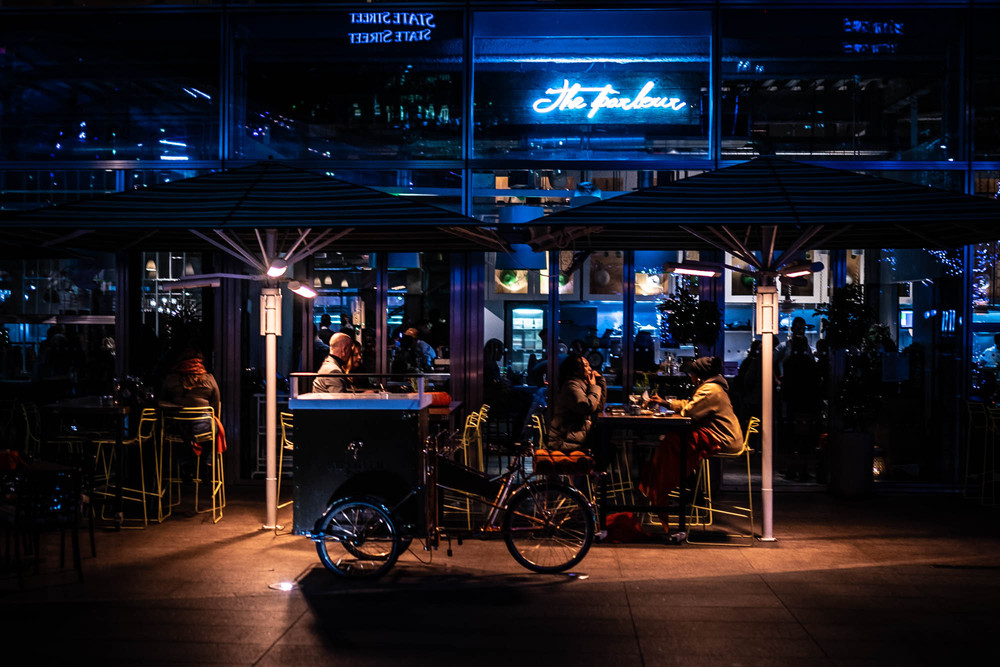 Canary Wharf after dark