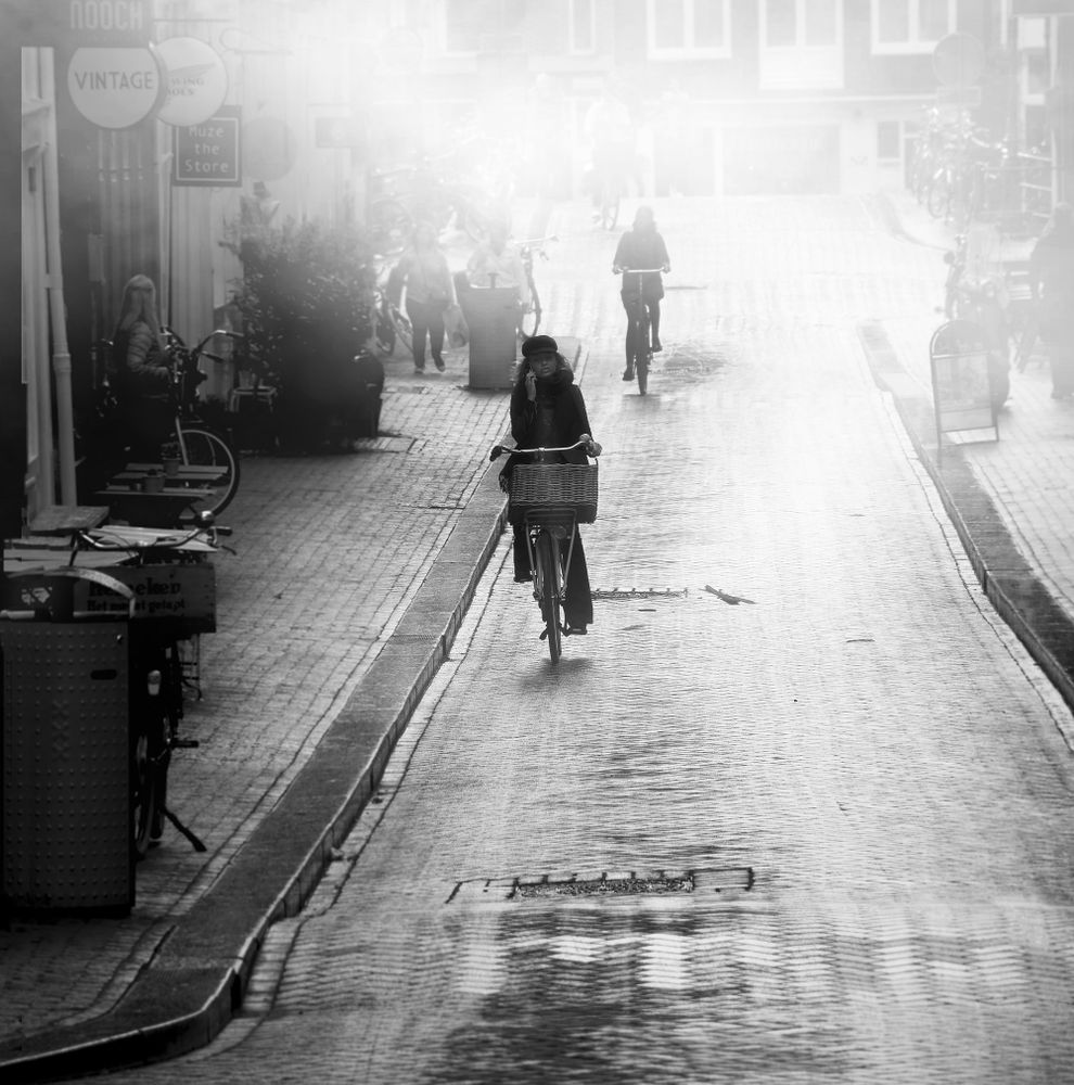 Street with lonely people