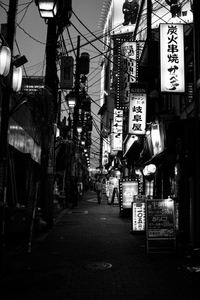 A small street with restaurant in Shinjuku