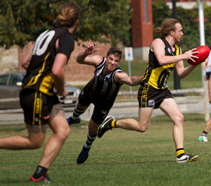 Brayden Catherall evades a tackle