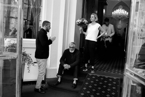 Waiting for arriving of the film stars