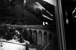 Radiography of a journey. Bernina Express from Tirano to St. Moritz