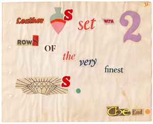 "Puss in Boots" rebus scrapbook by Helen Ardrey, page 31.