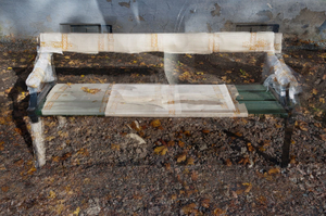 Three benches partly in wrappings, Helsinki, 2011