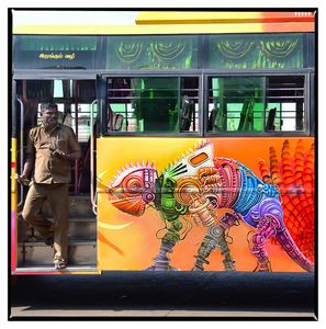 Bus conductor and droid.