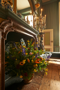 historical flower arrangement in historical rooms at Paleis Het Loo Apeldoorn The Netherlands