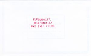 1999, inside greeting (with rubber stamp letter kit).