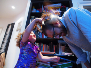 Taking the chance to play with dad
